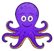 Vector octopus cartoon purple design Stock Vector | Adobe Stock